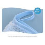 3-piece Pet Grooming Bathing Kit with 2 pack Blue Pet Drying Glove Towel and White Pet Shower Sprayer Brush Set - Coral Fleece Quick Dry Absorbent Cleaning Towel, Water Control Bath Tool for Dogs and Cats