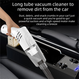 White Cordless Handheld Vacuum Cleaner with Extension Wand -  Wireless Home, Car and Pet Hair Vacuum, USB Rechargeable Lightweight Dust Mite Cleaner