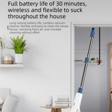 White Cordless Handheld Vacuum Cleaner with Extension Wand -  Wireless Home, Car and Pet Hair Vacuum, USB Rechargeable Lightweight Dust Mite Cleaner