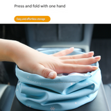 Red Car Trash Can - Foldable Dual-Layer Waterproof Car Garbage Bin , Space-Saving, Easy Clean, Portable Storage for Vehicle Interior, Durable Faux Leather Material