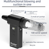 Black  High-speed Handheld Turbo Vacuum and Blower set– ABS Portable Multifunction Duster – 130000 RPM, 8000Pa Suction, 180g Air Pressure, Quick Charge, Multi-Scenario Cleaning for Home, Car, Electronics