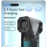 Black  High-speed Handheld Turbo Vacuum and Blower set– ABS Portable Multifunction Duster – 130000 RPM, 8000Pa Suction, 180g Air Pressure, Quick Charge, Multi-Scenario Cleaning for Home, Car, Electronics