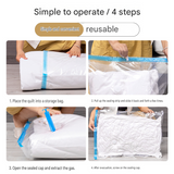8-piece Vacuum Storage Bags Set(2 small, 2 medium, 2 large, 1 extra large, 1 hand pump)- Heavy Duty Space Saving Compression Bags for Clothes Quilts Bedding Moisture Proof Wardrobe Organisation Travel Storage Reusable Durable Seal