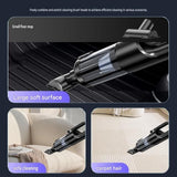Black and Grey Cordless Handheld Vacuum Cleaner 17000Pa High Suction Portable Rechargeable 5 in 1 Car Home Cleaning Device Multi Function Dust Removal Tool Lightweight Easy Clean ECO MAX Modes