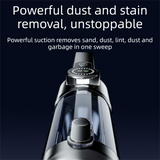 Silver and Orange Cordless Handheld Vacuum Cleaner 17000Pa High Suction Portable Rechargeable 5 in 1 Car Home Cleaning Device Multi Function Dust Removal Tool Lightweight Easy Clean ECO MAX Modes