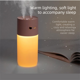 White Dual Spray USB Humidifier with Warm LED Night Light - 400ml Mini Portable Desk and Car Humidifier, Quiet Mist Output, ABS and PP Construction, Compact Rechargeable Moisture Solution for Home Office Travel