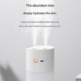 Pink Dual Spray USB Humidifier with Warm LED Night Light - 400ml Mini Portable Desk and Car Humidifier, Quiet Mist Output, ABS and PP Construction, Compact Rechargeable Moisture Solution for Home Office Travel