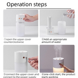 Pink Dual Spray USB Humidifier with Warm LED Night Light - 400ml Mini Portable Desk and Car Humidifier, Quiet Mist Output, ABS and PP Construction, Compact Rechargeable Moisture Solution for Home Office Travel