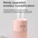 Creative Romantic Home Gift Set - Pink Dual Spray USB Humidifier with  Warm LED Night Light and White Acrylic Decorative Ambient Lamp, Portable Lamp and Car Humidifier Bundle for Bedroom Office Living Room