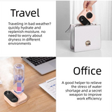 White Mini Camera Humidifier, USB Rechargeable Portable Water Bottle Humidifier with LED Night Light, Wireless Desktop Mist Maker for Office, Bedroom, Travel & Car