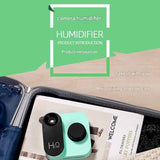 Green Mini Camera Humidifier, USB Rechargeable Portable Water Bottle Humidifier with LED Night Light, Wireless Desktop Mist Maker for Office, Bedroom, Travel & Car
