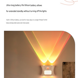 3PCS Smart Home Atmosphere Set – Pink USB Rechargeable Camera Humidifier & 2pcs White RGB Motion Sensor Wall Light, Magnetic Wireless Night Lamp with Remote Control for Bedroom, Living Room & Office