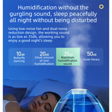 Blue 1.5L Ultrasonic Humidifier with 360° Rotating Mist Nozzle, Quiet Aroma Diffuser & 7-Color Night Light, ABS Desktop Air Moisturizer for Bedroom, Office & Home
