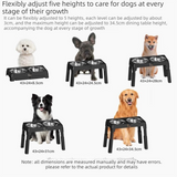 Black Adjustable Elevated Dog Bowl Stand with Stainless Steel Double Bowls, Foldable Raised Pet Feeding Station for Medium & Large Dogs, Anti-Slip Height Adjustable Food and Water Feeder