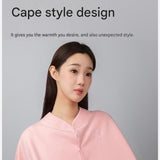 Purple Maternity Nursing Shoulder Wrap Cape – Ultra Soft Sakura Fleece Postpartum Shawl, Windproof Warm Nursing Cover for Breastfeeding, Pregnancy & Winter Comfort