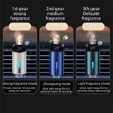 Grey Car Vent Air Freshener Diffuser (Includes a 10ml empty essential oil bottle) 3-Speed Adjustable Aroma Atomiser – Compact Aluminum Alloy USB Essential Oil Car Fragrance Clip