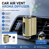 Golden Car Vent Air Freshener Diffuser (Includes a 10ml empty essential oil bottle) 3-Speed Adjustable Aroma Atomiser – Compact Aluminum Alloy USB Essential Oil Car Fragrance Clip