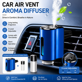 Blue Car Vent Air Freshener Diffuser (Includes a 10ml empty essential oil bottle) 3-Speed Adjustable Aroma Atomiser – Compact Aluminum Alloy USB Essential Oil Car Fragrance Clip
