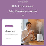 White Floral Shadow Aroma Diffuser 150ml Ultrasonic Aroma Diffuser Humidifier with Night Light – Essential Oil Fragrance Diffuser for Bedroom, Living Room, Office & Bathroom