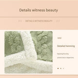 Green 90×140cm Textured bar knit pattern Sherpa Fleece and Taffeta Throw Blanket – Soft Loungewear Shawl, Warm Office & Sofa Wrap for Winter Comfort