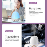 3-piece Office Comfort Gift Bundle Set – White Aromatherapy Diffuser, White Self-Stirring Cup & Khaki Sherpa Throw Blanket for Work, Home & Travel Relaxation（Please provide your own gift box）