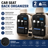 2 pcs Black Car Seat Back Organizer - 210D Oxford Cloth, Water-Resistant & Multi-Pocket Design - Space-Saving Storage for Cars, Camping & Home Use In Australia - Darrahopens