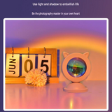 Pink Cat Ear Sunset Projection Lamp and  150x200cm Black Mandala Tapestry Combo - USB Powered ABS Mini Light withPolyester Wall Hanging for Bedroom, Living Room & Photography Ambiance In Australia - Darrahopens