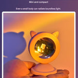 Pink Cat Ear Sunset Projection Lamp and  150x200cm Black Mandala Tapestry Combo - USB Powered ABS Mini Light withPolyester Wall Hanging for Bedroom, Living Room & Photography Ambiance In Australia - Darrahopens