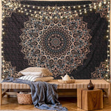 Pink Cat Ear Sunset Projection Lamp and  150x200cm Black Mandala Tapestry Combo - USB Powered ABS Mini Light withPolyester Wall Hanging for Bedroom, Living Room & Photography Ambiance In Australia - Darrahopens