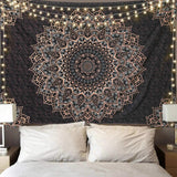 Pink Cat Ear Sunset Projection Lamp and  150x200cm Black Mandala Tapestry Combo - USB Powered ABS Mini Light withPolyester Wall Hanging for Bedroom, Living Room & Photography Ambiance In Australia - Darrahopens