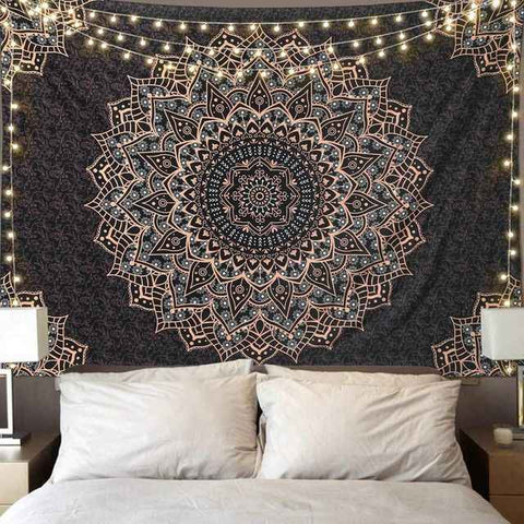 Black 150*200cm Mandala Tapestry – Wall Hanging Decor for Living Room, Bedroom, or Guest Room In Australia - Darrahopens