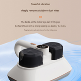 White Wireless Handheld Mite Remover Vacuum - Dual Cup Strong Suction UV Sterilization High Frequency Tapping Portable Bed Sofa Cleaner for Home In Australia - Darrahopens