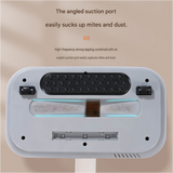 White Wireless Handheld Mite Remover Vacuum - Dual Cup Strong Suction UV Sterilization High Frequency Tapping Portable Bed Sofa Cleaner for Home In Australia - Darrahopens
