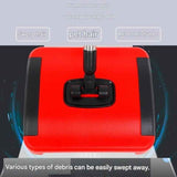 Red Manual Carpet Sweeper with Triple Roller Brushes - Non-Electric Push Broom for Pet Hair, Lightweight Floor Cleaner with Detachable Handle and Large Dustbin In Australia - Darrahopens