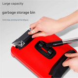 Red Manual Carpet Sweeper with Triple Roller Brushes - Non-Electric Push Broom for Pet Hair, Lightweight Floor Cleaner with Detachable Handle and Large Dustbin In Australia - Darrahopens