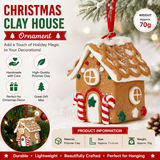 Double-crutch model Gingerbread House Christmas Tree Ornament - Made of polymer clay with snowflake details, perfect for Christmas decorations, suitable for home and window displays In Australia - Darrahopens