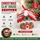 Dual-Candy Style Gingerbread House Christmas Tree Ornament - Made of polymer clay with snowflake details, perfect for Christmas decorations, suitable for home and window displays In Australia - Darrahopens