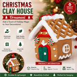 Green Door Style Gingerbread House Christmas Tree Ornament - Made of polymer clay with snowflake details, perfect for Christmas decorations, suitable for home and window displays In Australia - Darrahopens