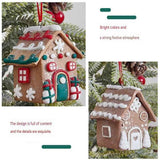 Green Door Style Gingerbread House Christmas Tree Ornament - Made of polymer clay with snowflake details, perfect for Christmas decorations, suitable for home and window displays In Australia - Darrahopens