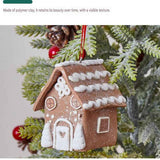 Green Door Style Gingerbread House Christmas Tree Ornament - Made of polymer clay with snowflake details, perfect for Christmas decorations, suitable for home and window displays In Australia - Darrahopens
