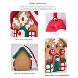 Green Door Style Gingerbread House Christmas Tree Ornament - Made of polymer clay with snowflake details, perfect for Christmas decorations, suitable for home and window displays