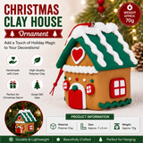 Red Heart Design Gingerbread House Christmas Tree Ornament - Made of polymer clay with snowflake details, perfect for Christmas decorations, suitable for home and window displays In Australia - Darrahopens