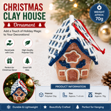 Blue Eaves Style Gingerbread House Christmas Tree Ornament - Made of polymer clay with snowflake details, perfect for Christmas decorations, suitable for home and window displays In Australia - Darrahopens