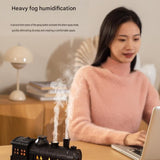 Black Retro Train Aromatherapy Humidifier - 300ml Ultrasonic Cool Mist Diffuser with Jellyfish Smoke Ring, LED Night Light  for Bedroom Office Desk Decor