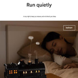 White Retro Train Aromatherapy Humidifier - 300ml Ultrasonic Cool Mist Diffuser with Jellyfish Smoke Ring, LED Night Light  for Bedroom Office Desk Decor