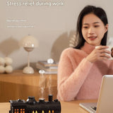 Green Retro Train Aromatherapy Humidifier - 300ml Ultrasonic Cool Mist Diffuser with Jellyfish Smoke Ring, LED Night Light  for Bedroom Office Desk Decor