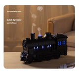 Winter Home Cleaning Comfort Kit - Green Retro Train Aromatherapy Humidifier and White Cordless UV Mite Remover Vacuum - 300ml Ultrasonic Mist with Jellyfish Smoke Ring, 400ml Dust Cup, LED Night Light, Remote Control for Bedroom and Bedding Cleaning