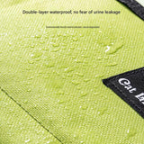 Green Large size Portable Foldable Cat Litter Box - Oxford Fabric Waterproof pet Travel Toilet with High Walls, Lightweight 350g Design for Road Trips Camping and Pet Transport