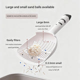 White Large-surface cat litter scoop—made of PP material, featuring a fine-mesh design and an ergonomic handle; 28 cm in length. Suitable for tofu litter and clumping litter; an easy-to-clean tool for clearing away pet waste
