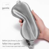 Grey Imitation Silk Sleep Eye Mask - Soft Breathable Light Blocking Design with Elastic Strap for Travel, Nap, and Night Sleep Comfort